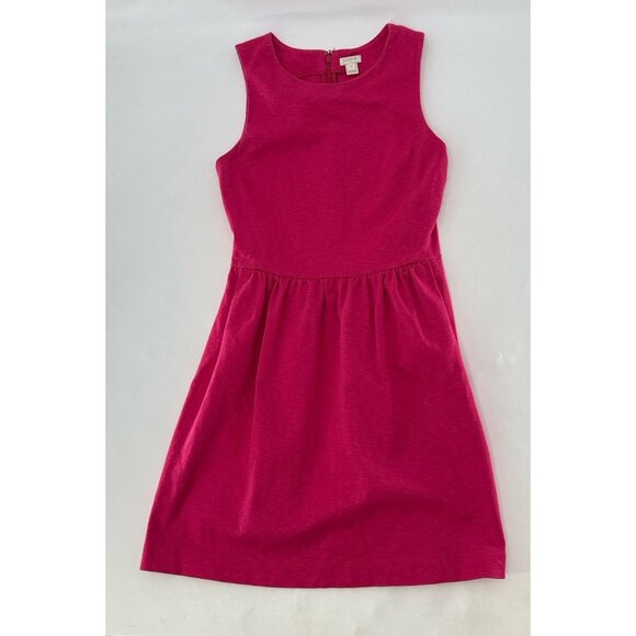 J.Crew Factory DayBreak Fuchsia Cotton Dress Pockets Size XS Preppy FLAWS - Picture 3 of 14